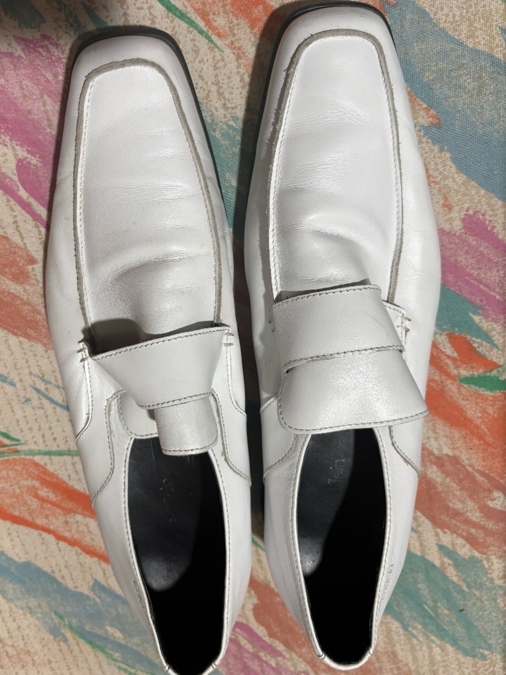 Valmont White Leather Slip-On Loafers